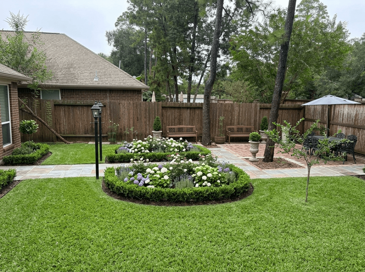 Yard design in Classic Garden style — photo by GenRoom AI