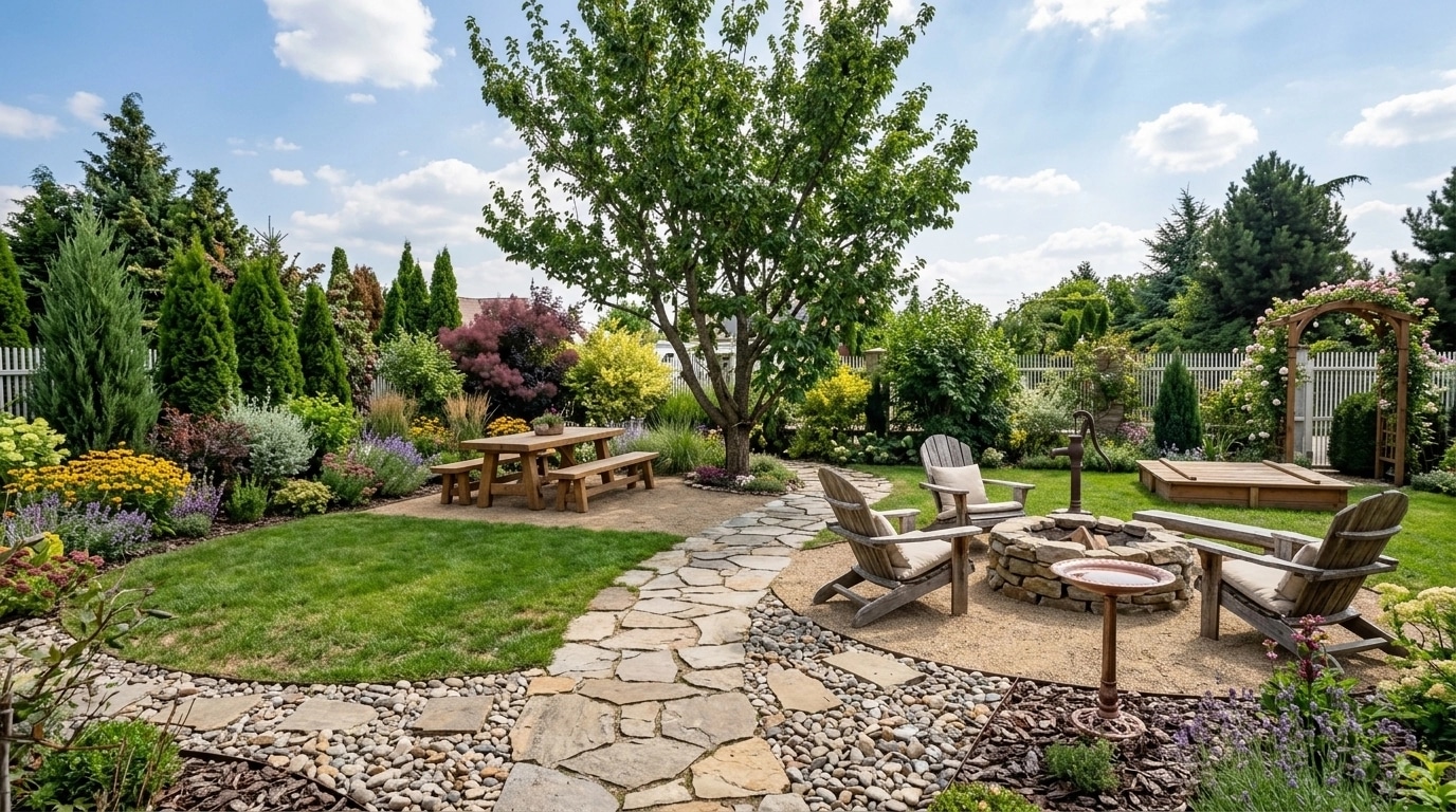 Country Rustic Garden Yard design — yard photo by GenRoom AI