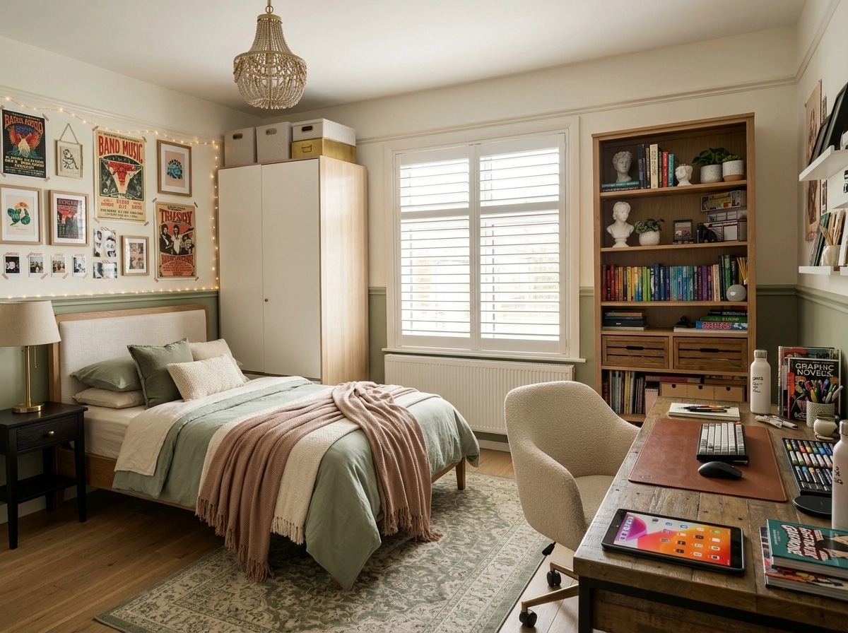 Transitional Bedroom design — interior photo by GenRoom AI