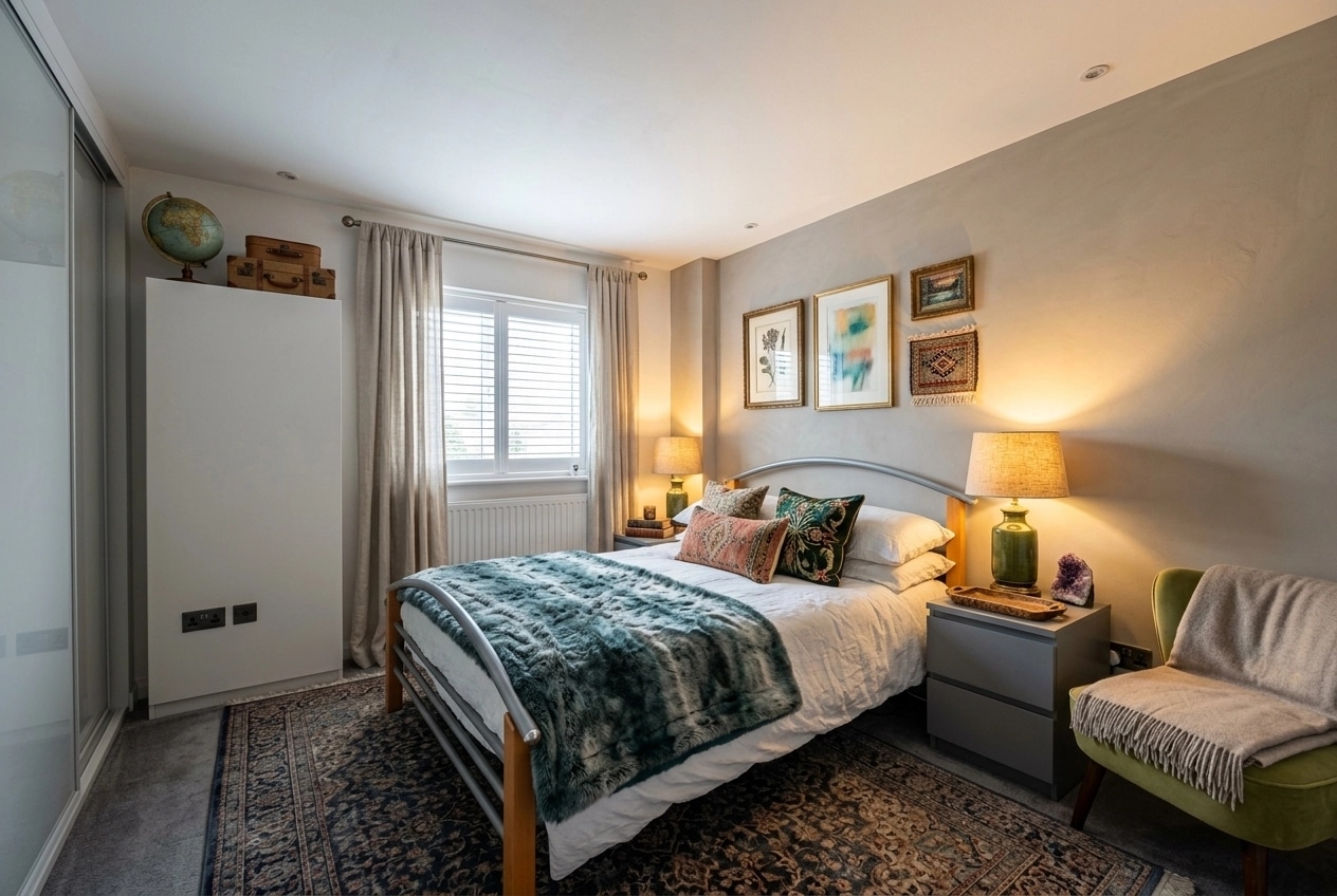 Design d'interni in stile Eclectic — Camera da letto di GenRoom AI