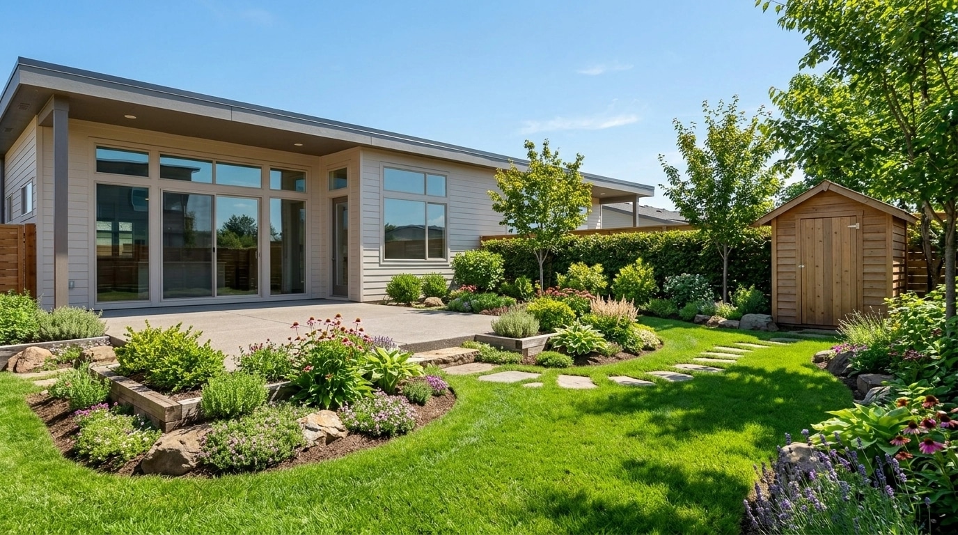 Landscape design in Eco Natural Garden style — Yard by GenRoom AI