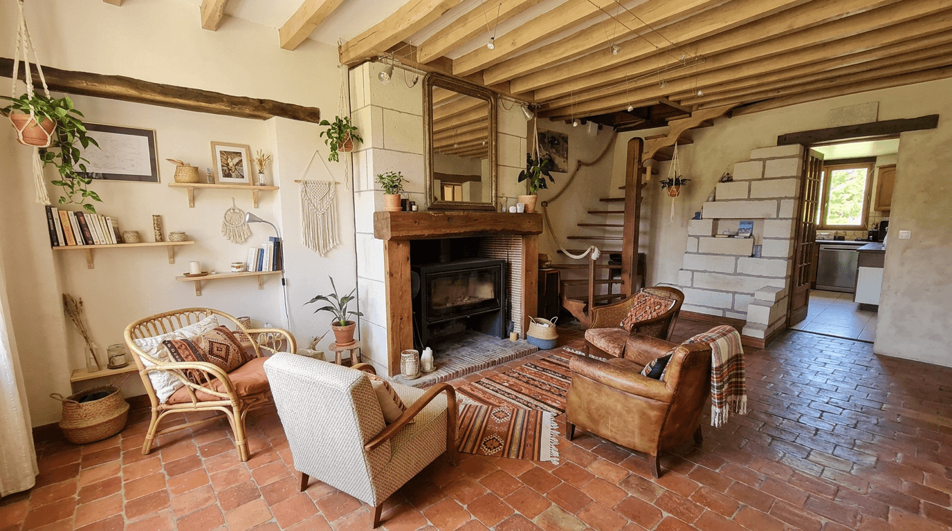 Interior design in Bohemian style — Living Room by GenRoom AI