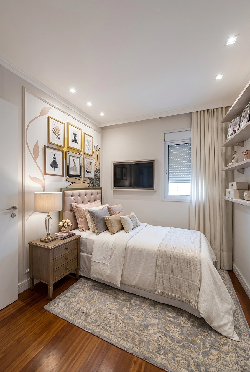 Transitional Bedroom design — interior photo by GenRoom AI