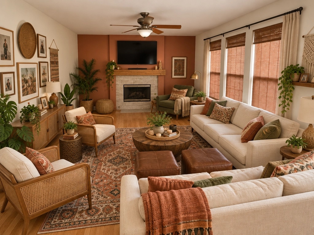 Interior design in Bohemian style — Living Room by GenRoom AI