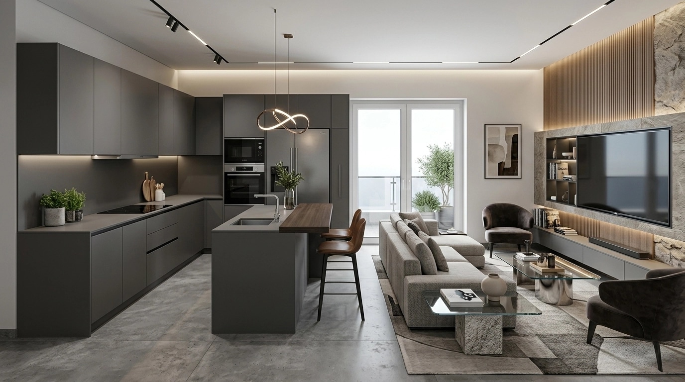 Interior design in Contemporary style — Living Room by GenRoom AI