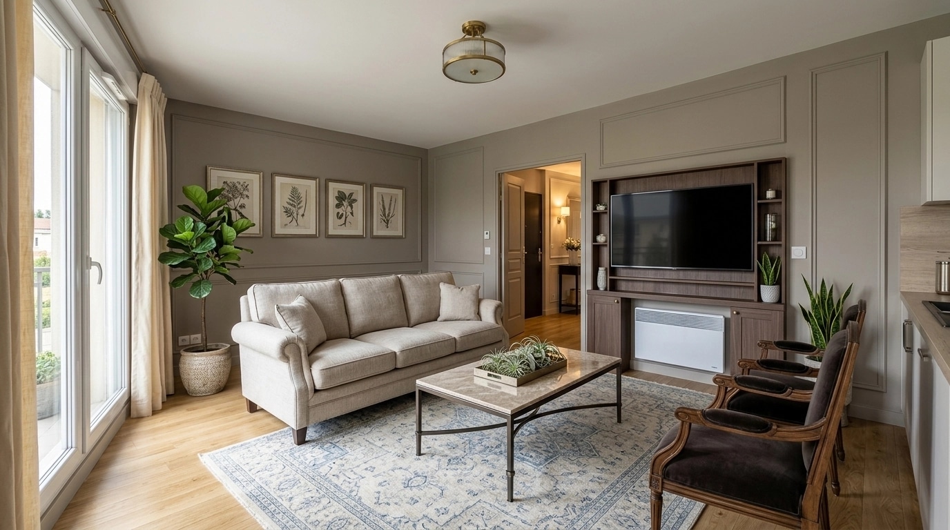 Interior design in Transitional style — Living Room by GenRoom AI