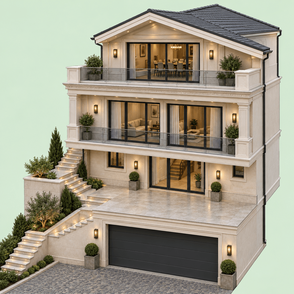 Facade design in Neoclassic Facade style — Facade by GenRoom AI