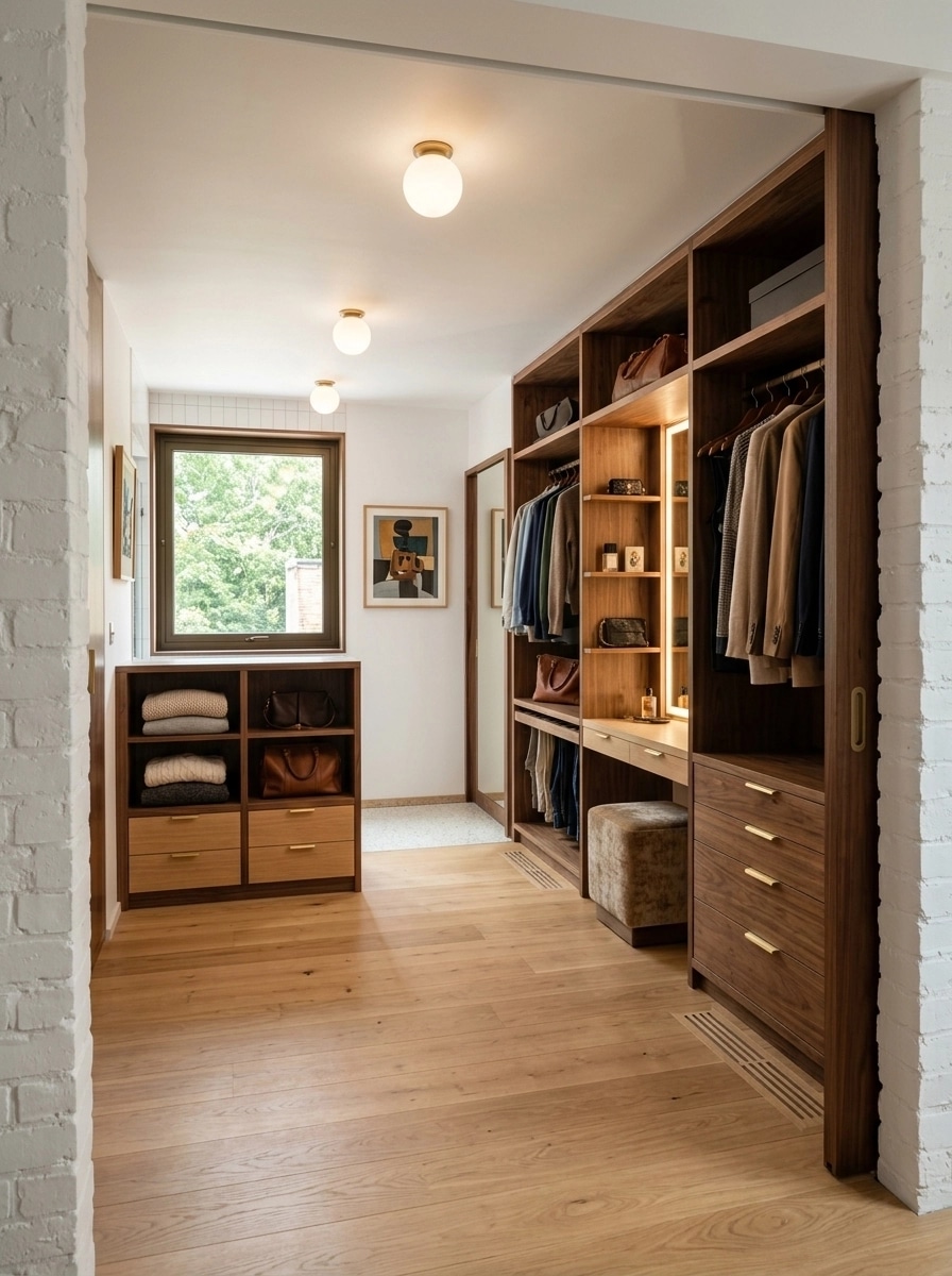 التصميم الداخلي بنمط Mid-Century Modern — wardrobe من GenRoom AI
