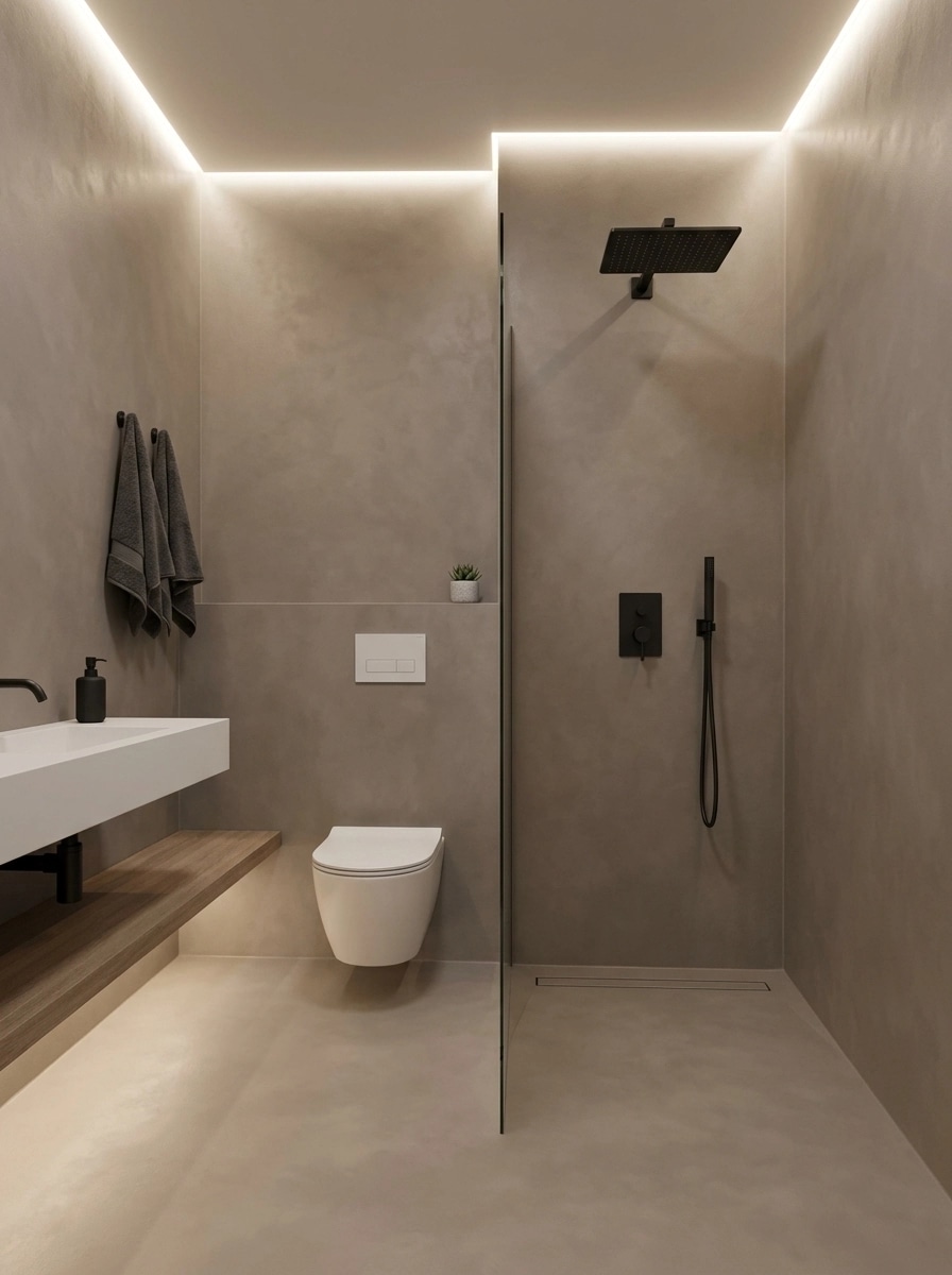 Bathroom interior in Minimalism style — photo by GenRoom AI