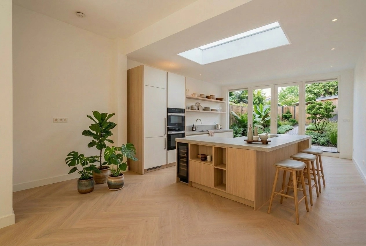 Kitchen interior in Scandinavian style — photo by GenRoom AI