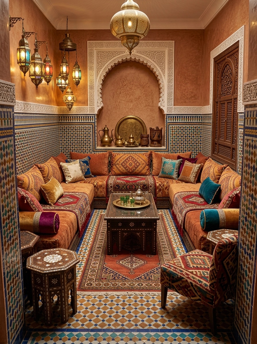 Interior design in Arabian / Moroccan style — Living Room by GenRoom AI