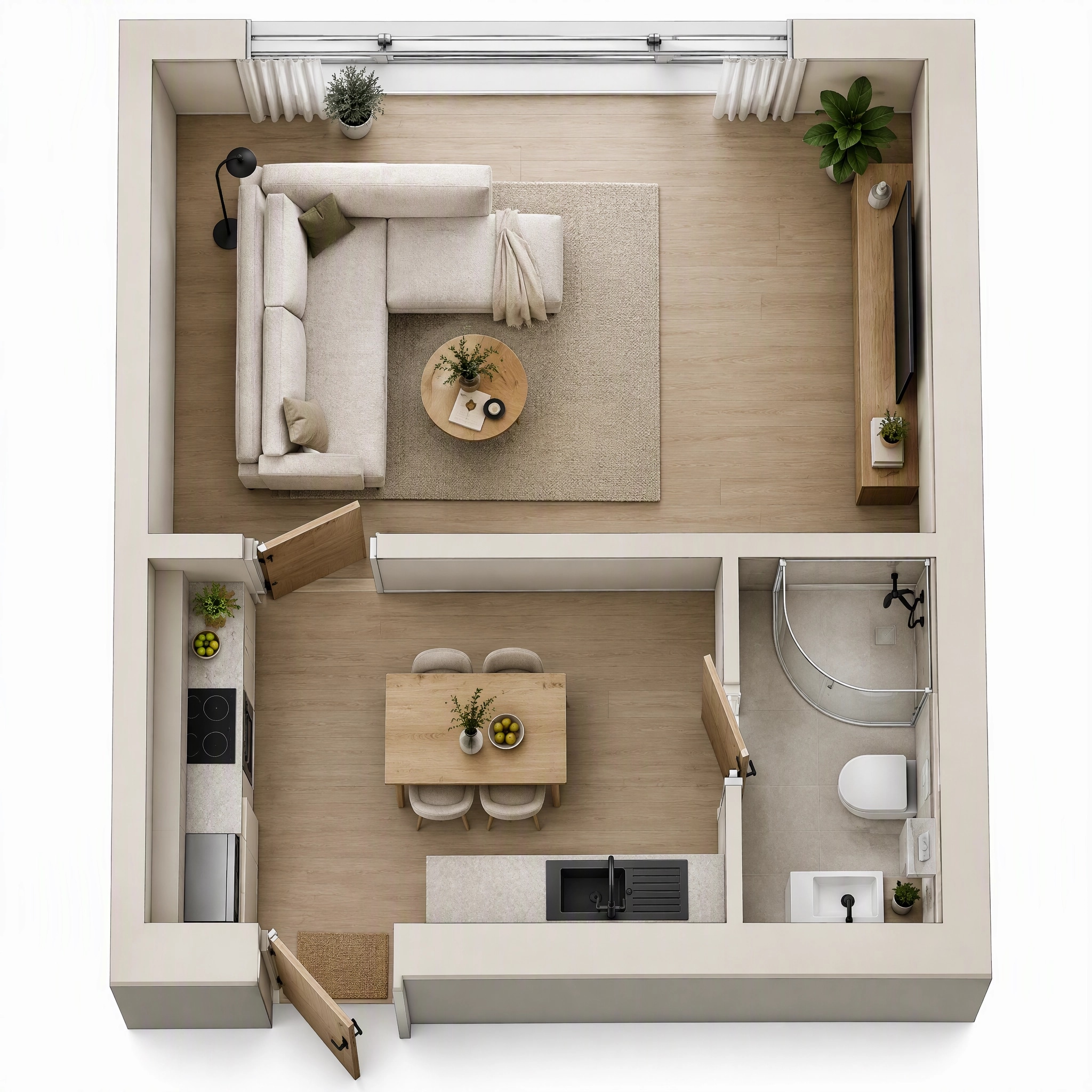 Interior design in Minimalism style — Living Room by GenRoom AI