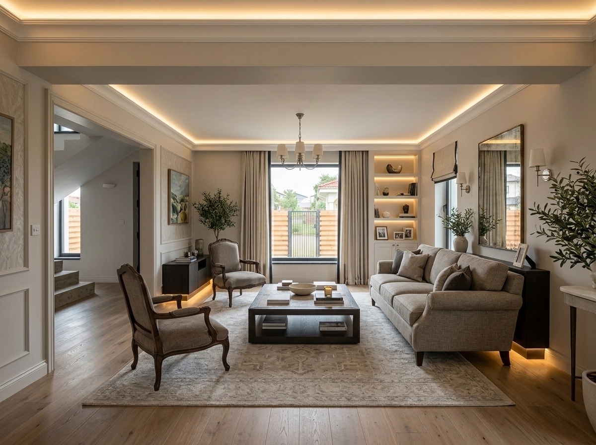 Transitional Living Room design — interior photo by GenRoom AI