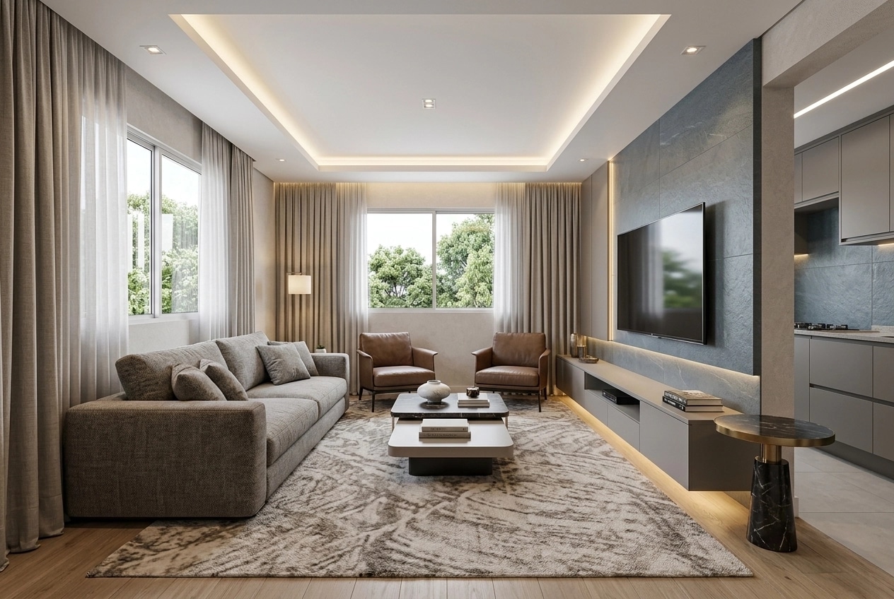 Interior design in Contemporary style — Living Room by GenRoom AI