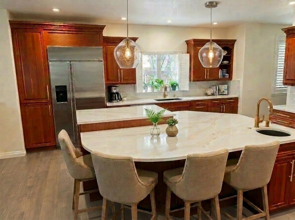 Design d'interni in stile Coastal / Hamptons — Cucina di GenRoom AI