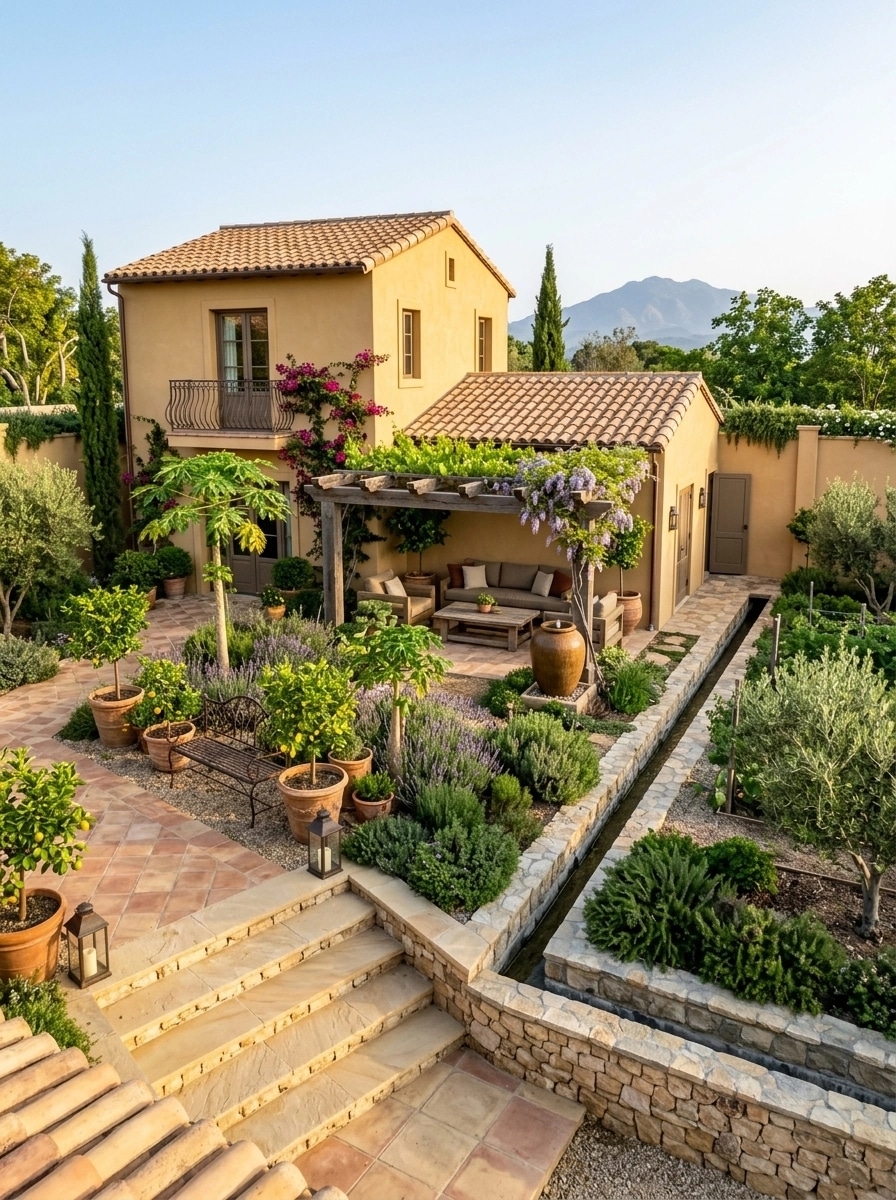 Landscape design in Mediterranean Yard style — Yard by GenRoom AI