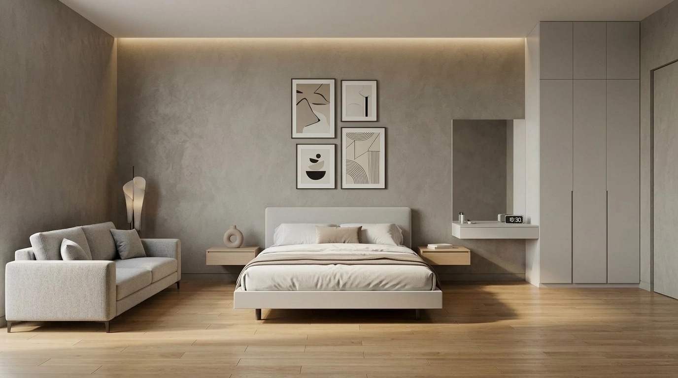 Minimalism Living Room design — interior photo by GenRoom AI