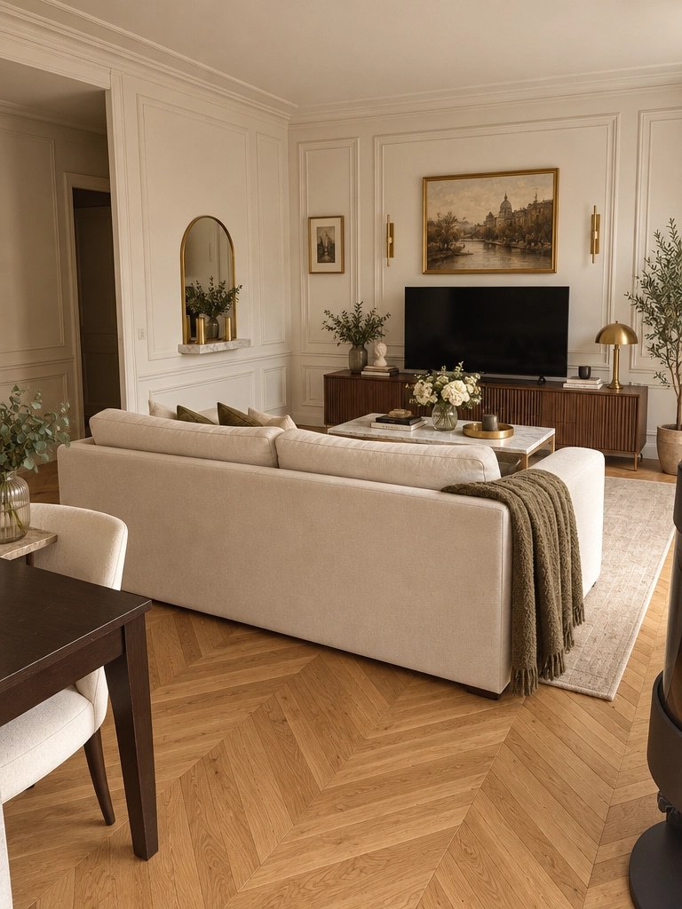 Interior design in French Parisian style — Living Room by GenRoom AI