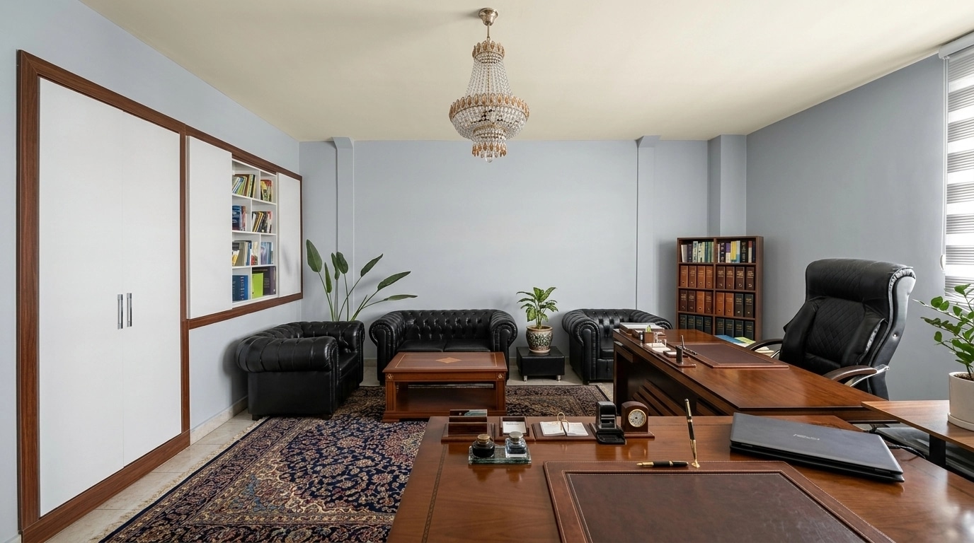 Office interior in Classic style — photo by GenRoom AI