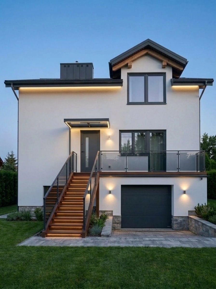 Contemporary Facade Fasad design — facade photo by GenRoom AI