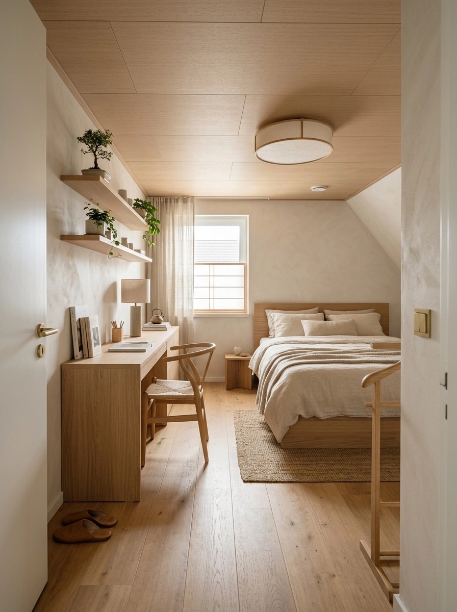 Japandi Bedroom design — interior photo by GenRoom AI