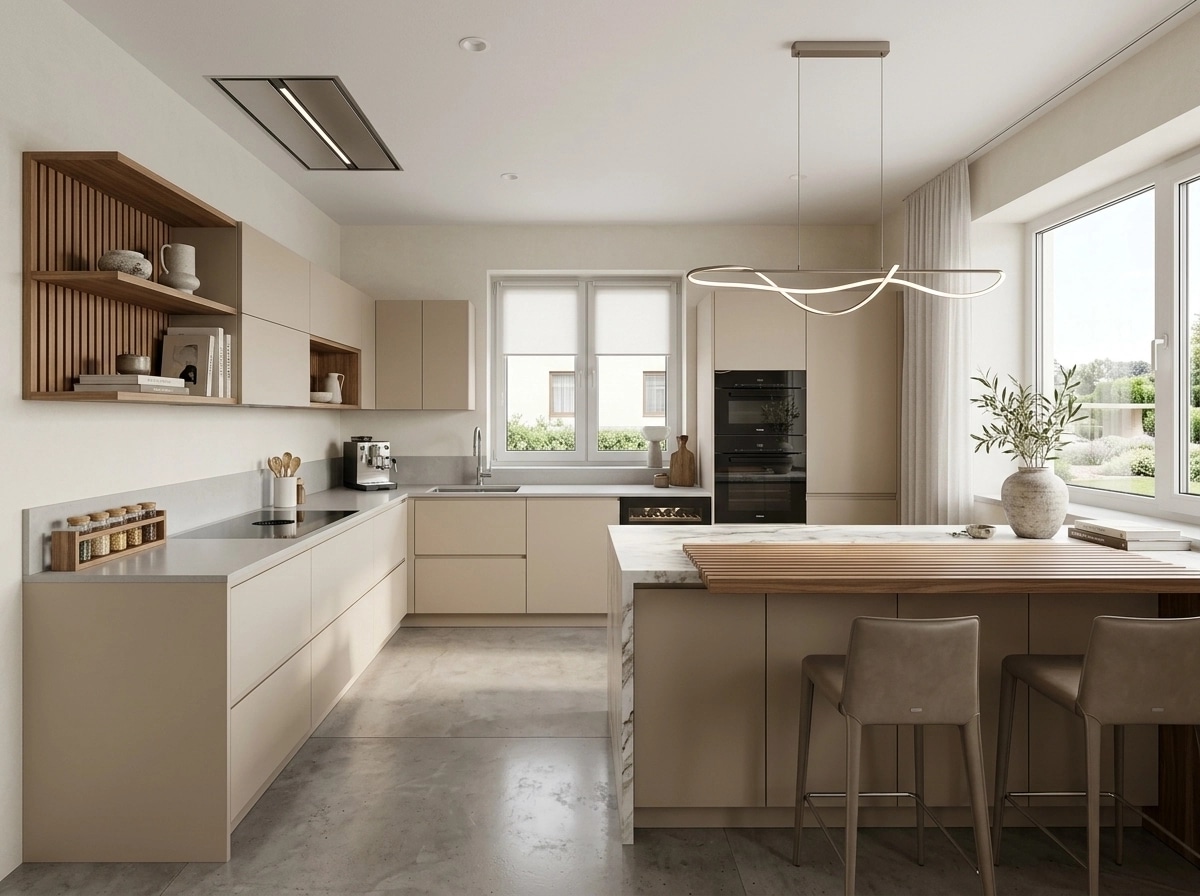 Kitchen interior in Contemporary style — photo by GenRoom AI