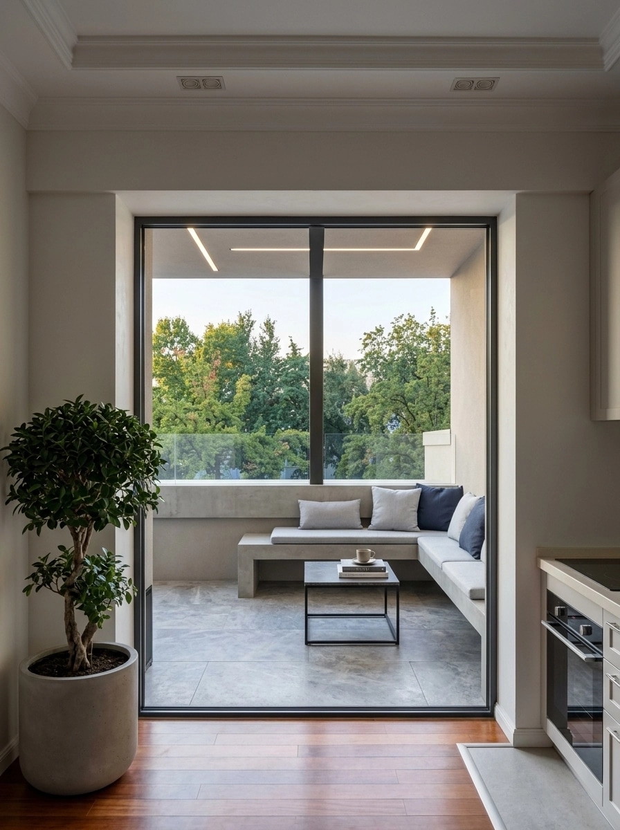 Interior design in Minimalism style — balcony by GenRoom AI