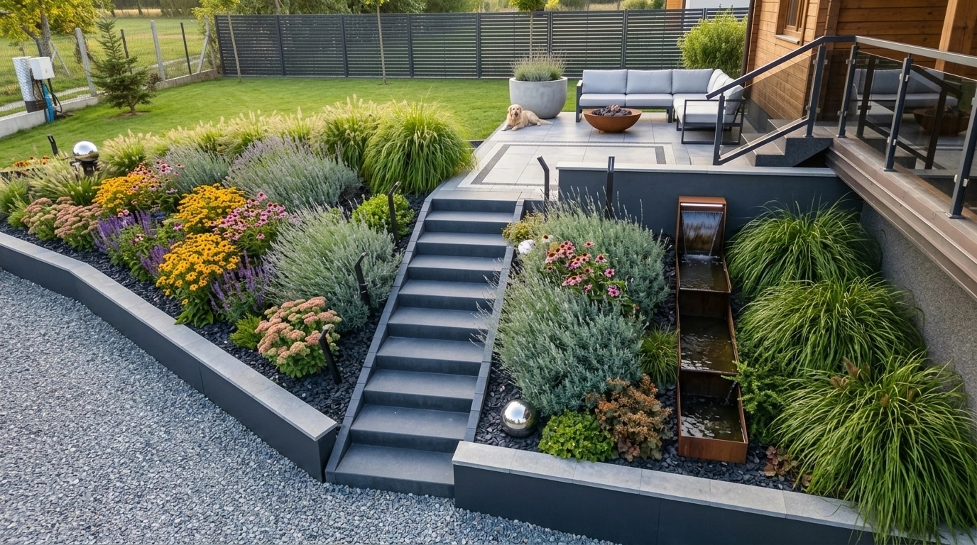 Landscape design in Contemporary Yard style — Yard by GenRoom AI