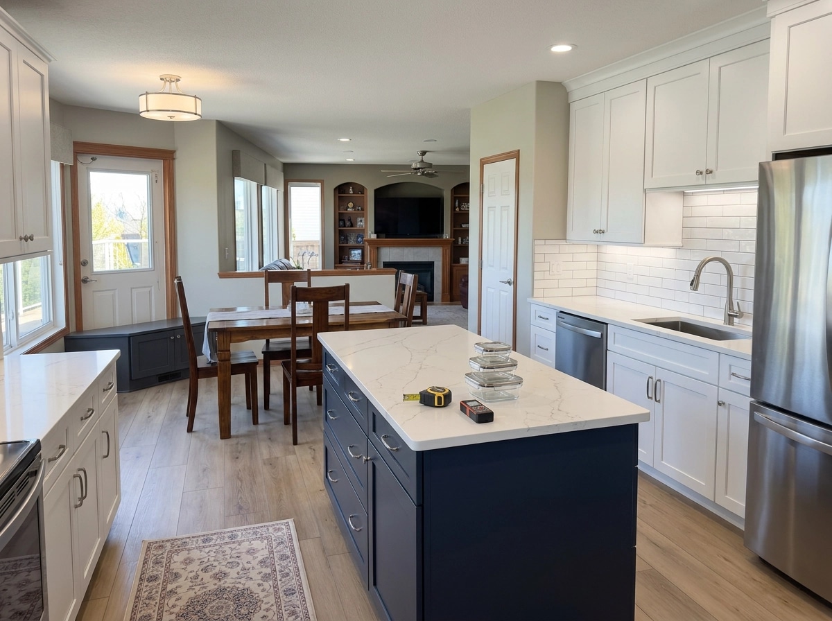 Kitchen interior in Transitional style — photo by GenRoom AI