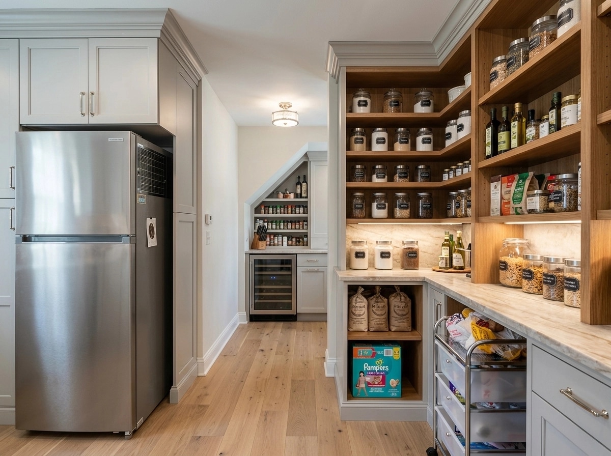 Interior design in Transitional style — pantry by GenRoom AI