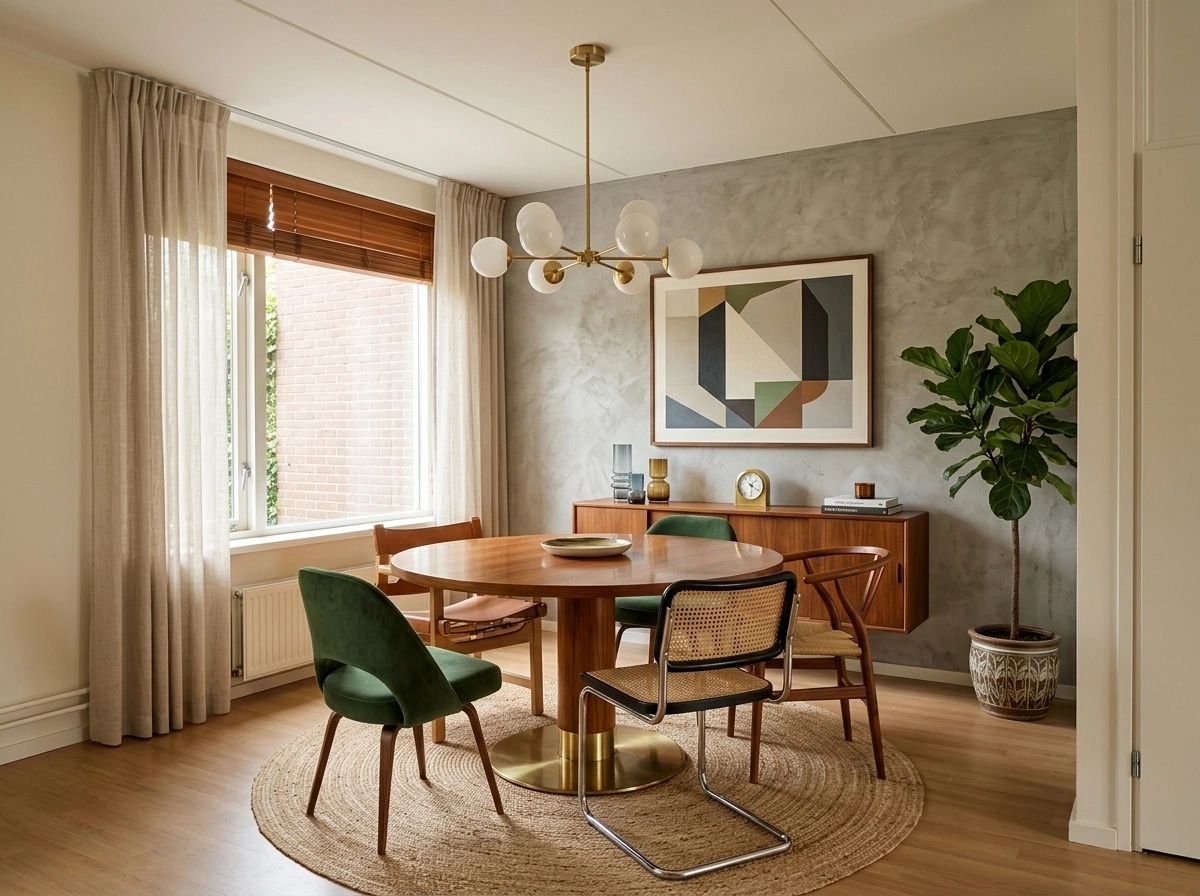 Design d'intérieur en style Mid-Century Modern — dining_room par GenRoom AI