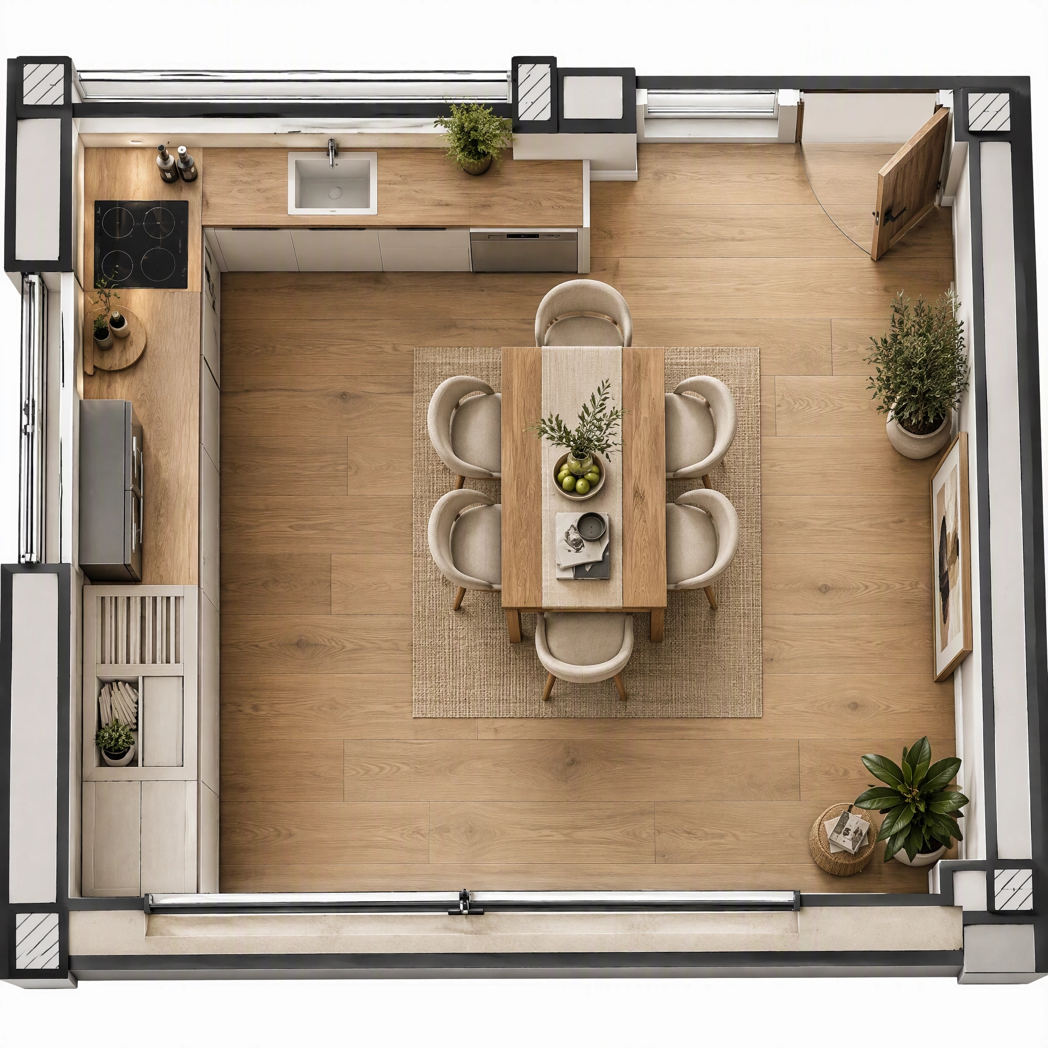 Interior design in Contemporary style — Living Room by GenRoom AI