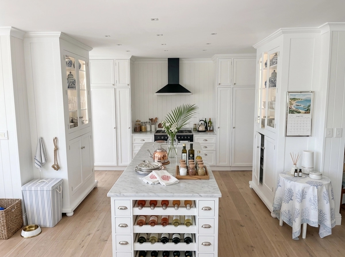 Interior design in Coastal / Hamptons style — Kitchen by GenRoom AI