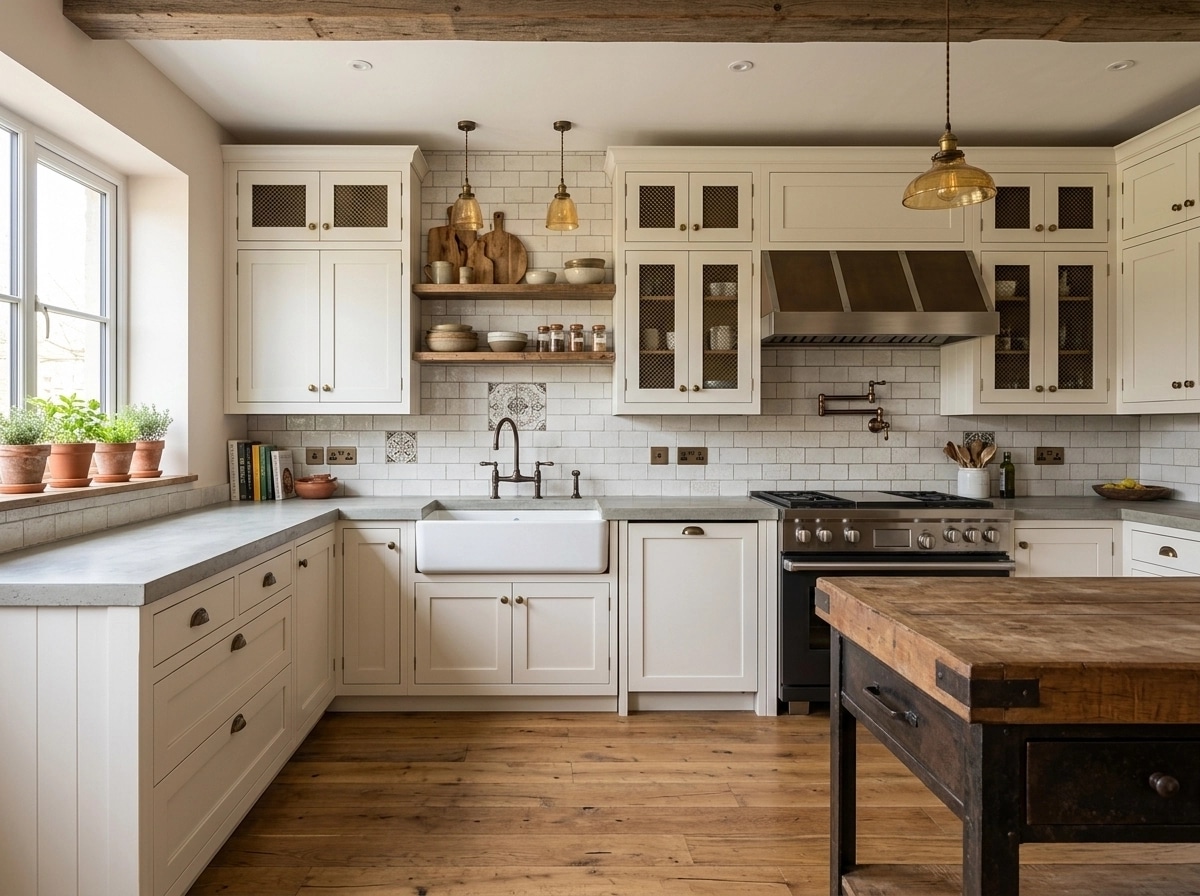 Kitchen interior in Modern Farmhouse style — photo by GenRoom AI