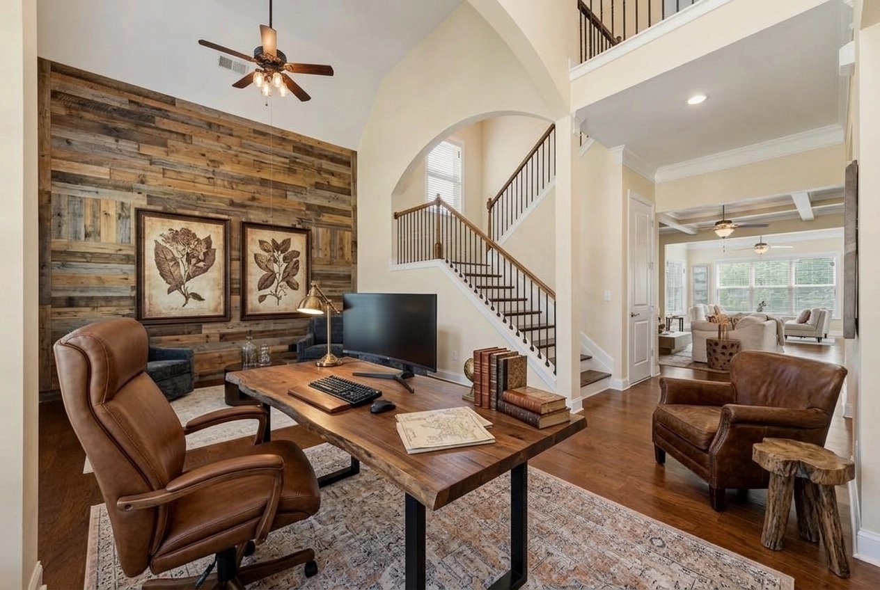 Interior design in Rustic style — home_office by GenRoom AI