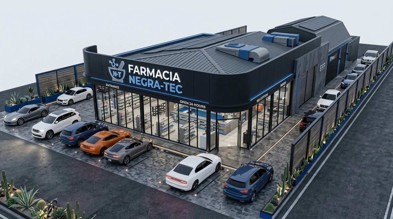 Facade design in Blacktec Facade style — Facade by GenRoom AI