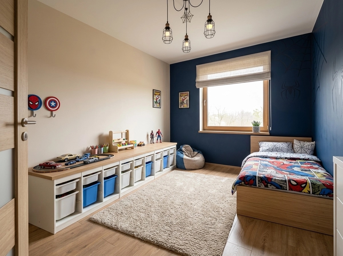 Loft / Industrial Kids Room design — interior photo by GenRoom AI