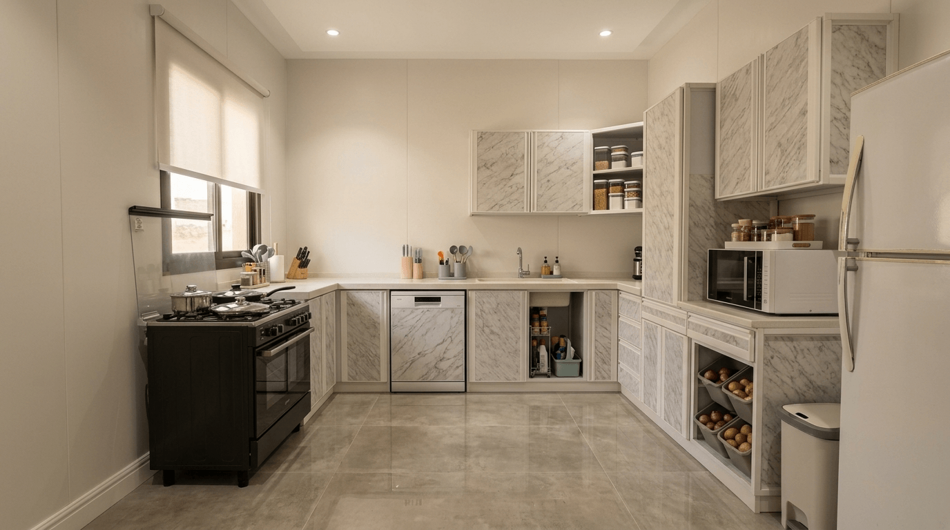 Kitchen interior in Contemporary style — photo by GenRoom AI
