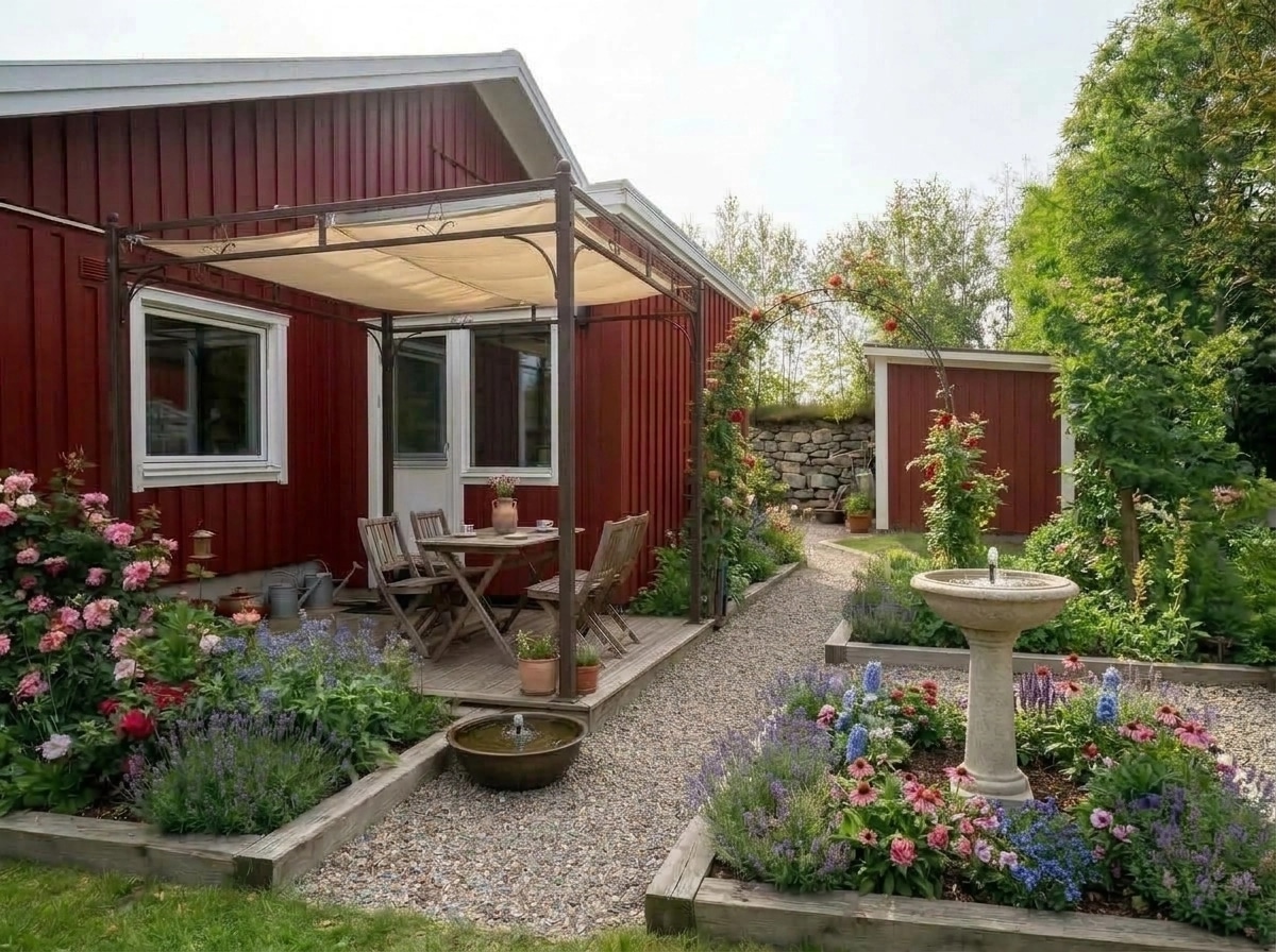 Country Rustic Garden Jardim design — yard photo by GenRoom AI