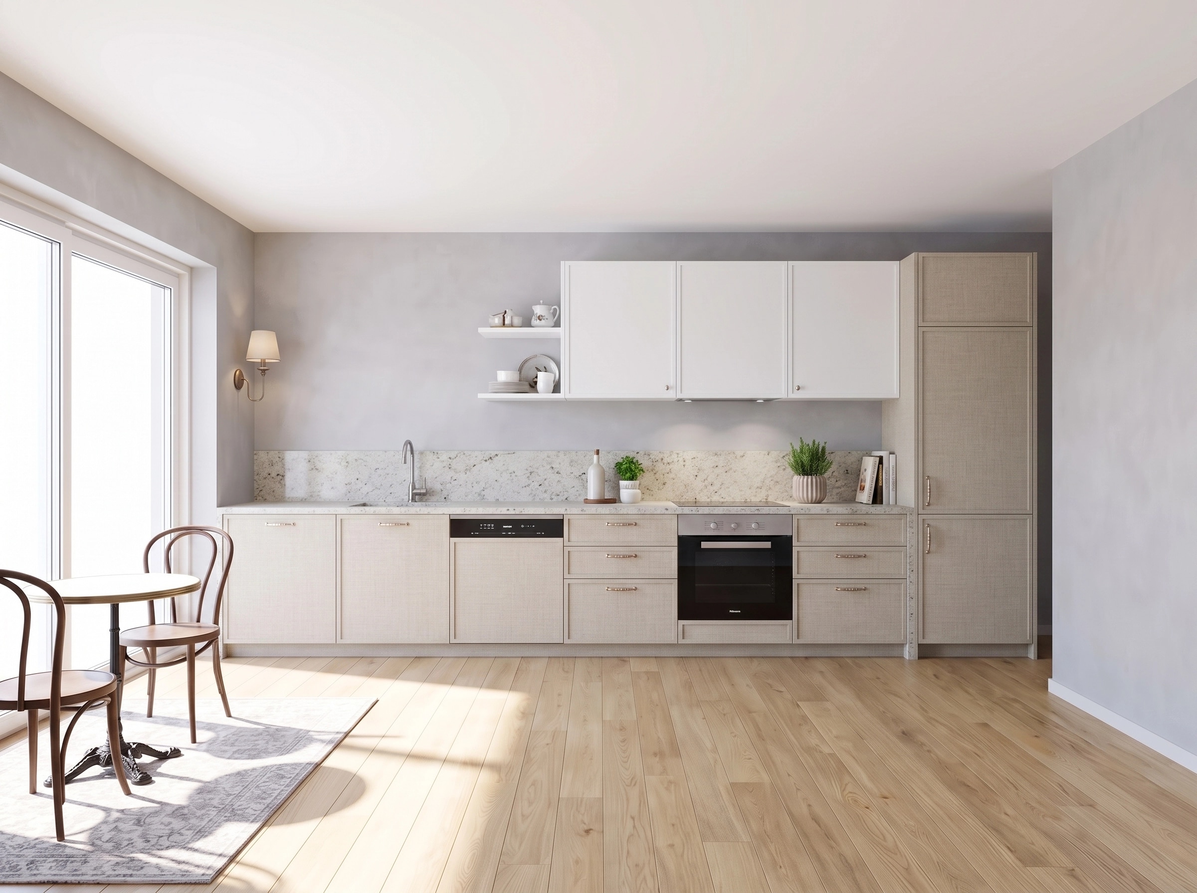 Kitchen interior in French Parisian style — photo by GenRoom AI
