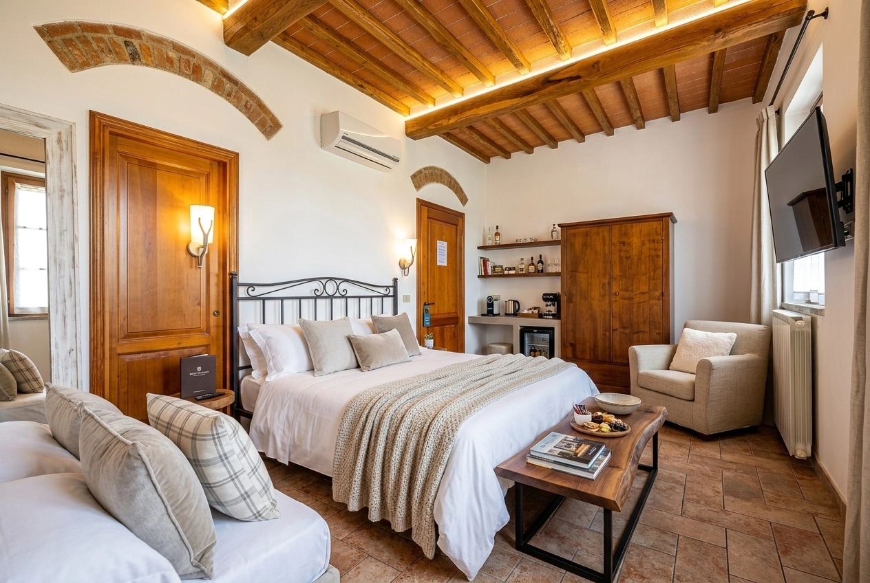Interior design in Modern Farmhouse style — hotel_room by GenRoom AI