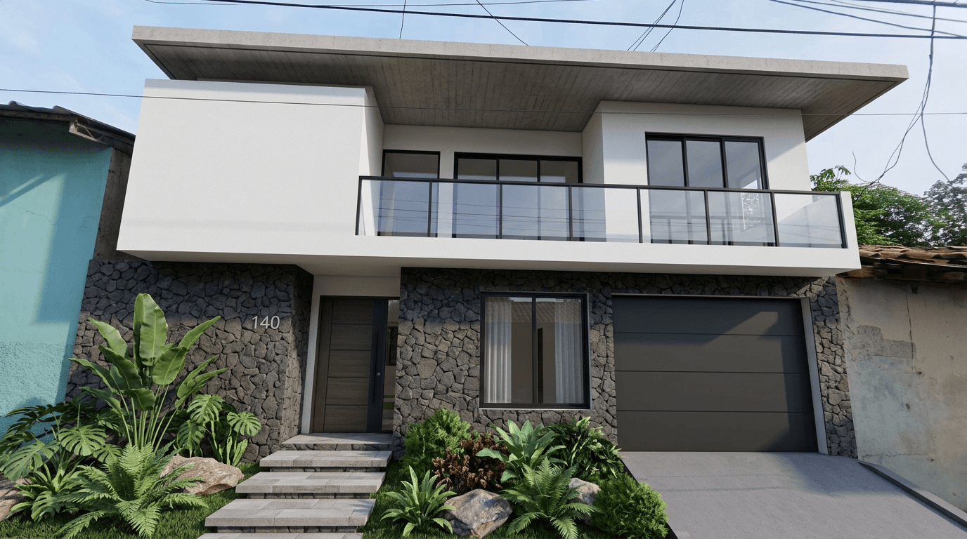 Facade design in no_style style — photo by GenRoom AI