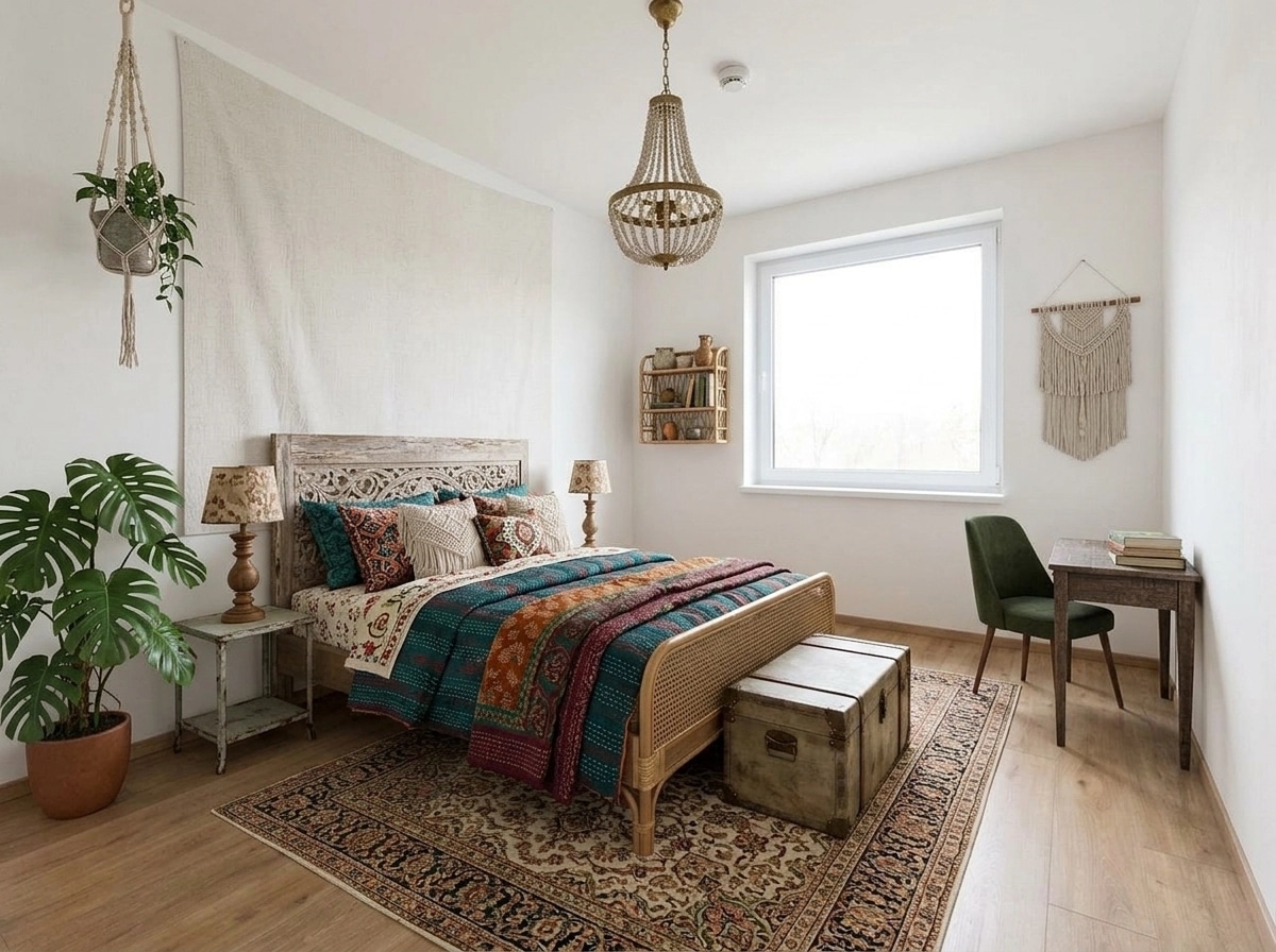 Bohemian Bedroom design — interior photo by GenRoom AI