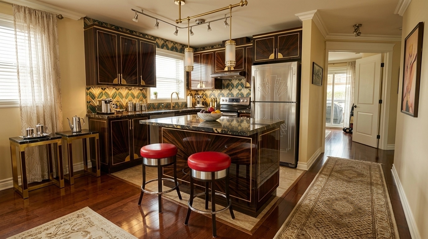 Art Deco Kitchen design — interior photo by GenRoom AI