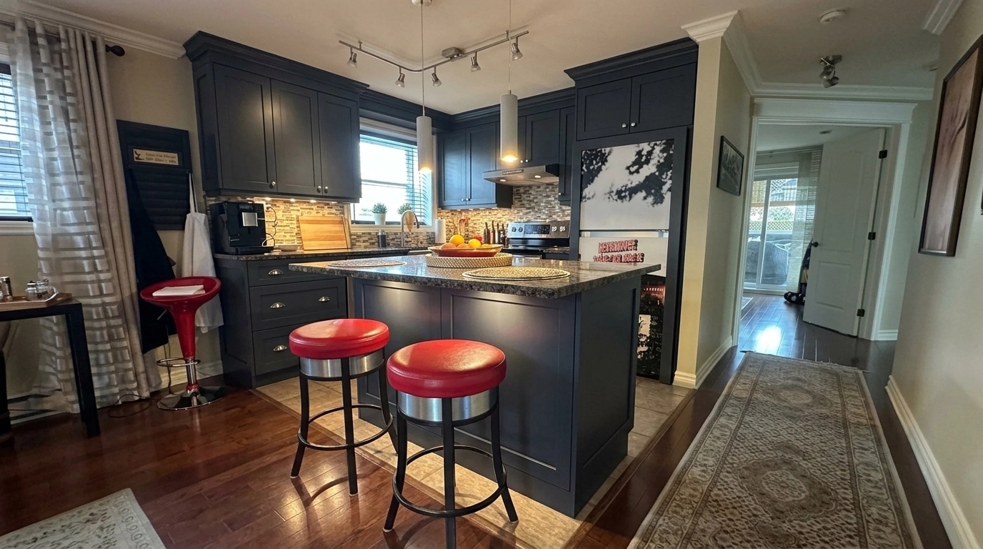 Kitchen interior in Transitional style — photo by GenRoom AI