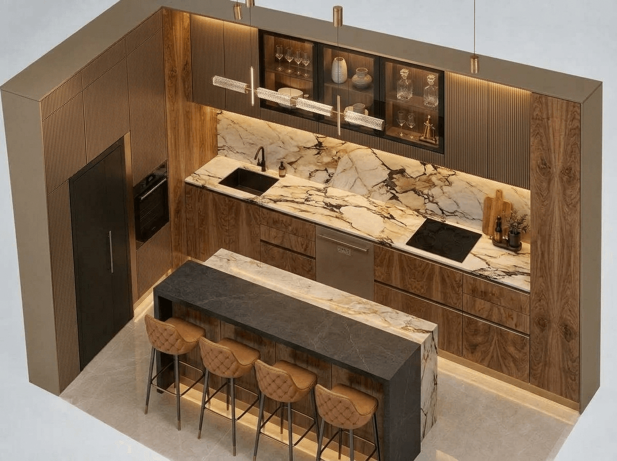 Kitchen interior in no_style style — photo by GenRoom AI