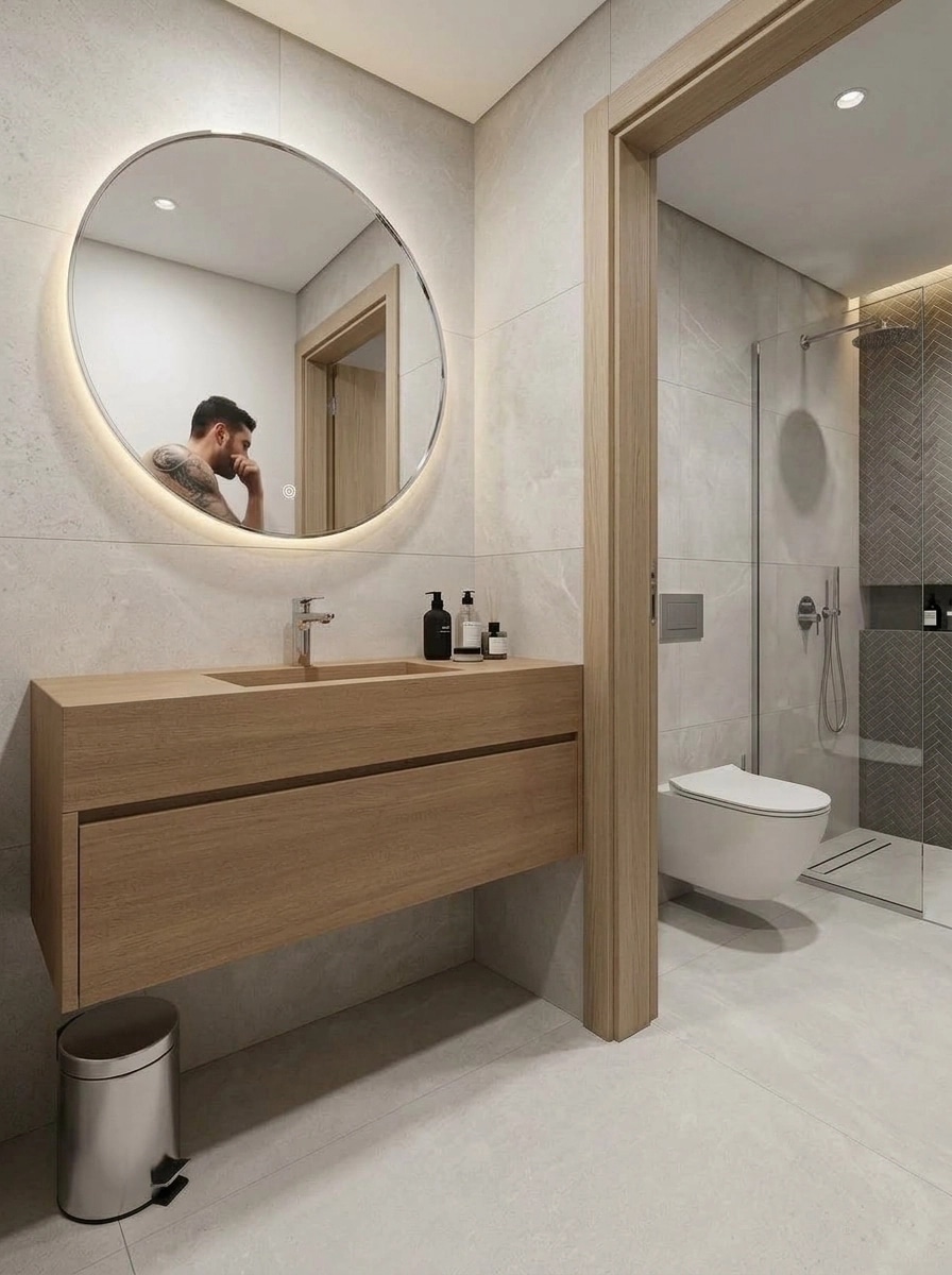 Contemporary Bathroom design — interior photo by GenRoom AI