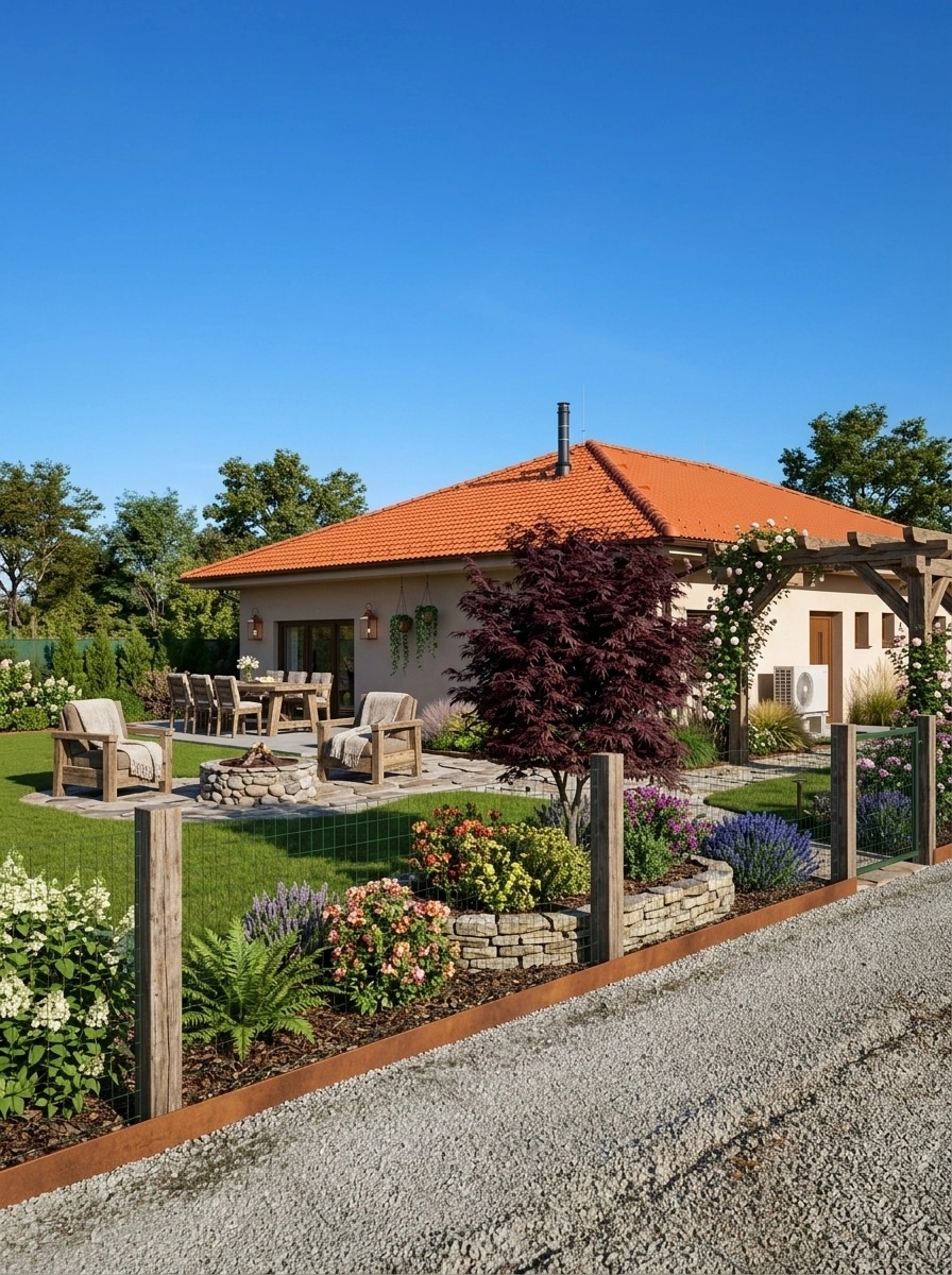 Country Rustic Garden Jardim design — yard photo by GenRoom AI