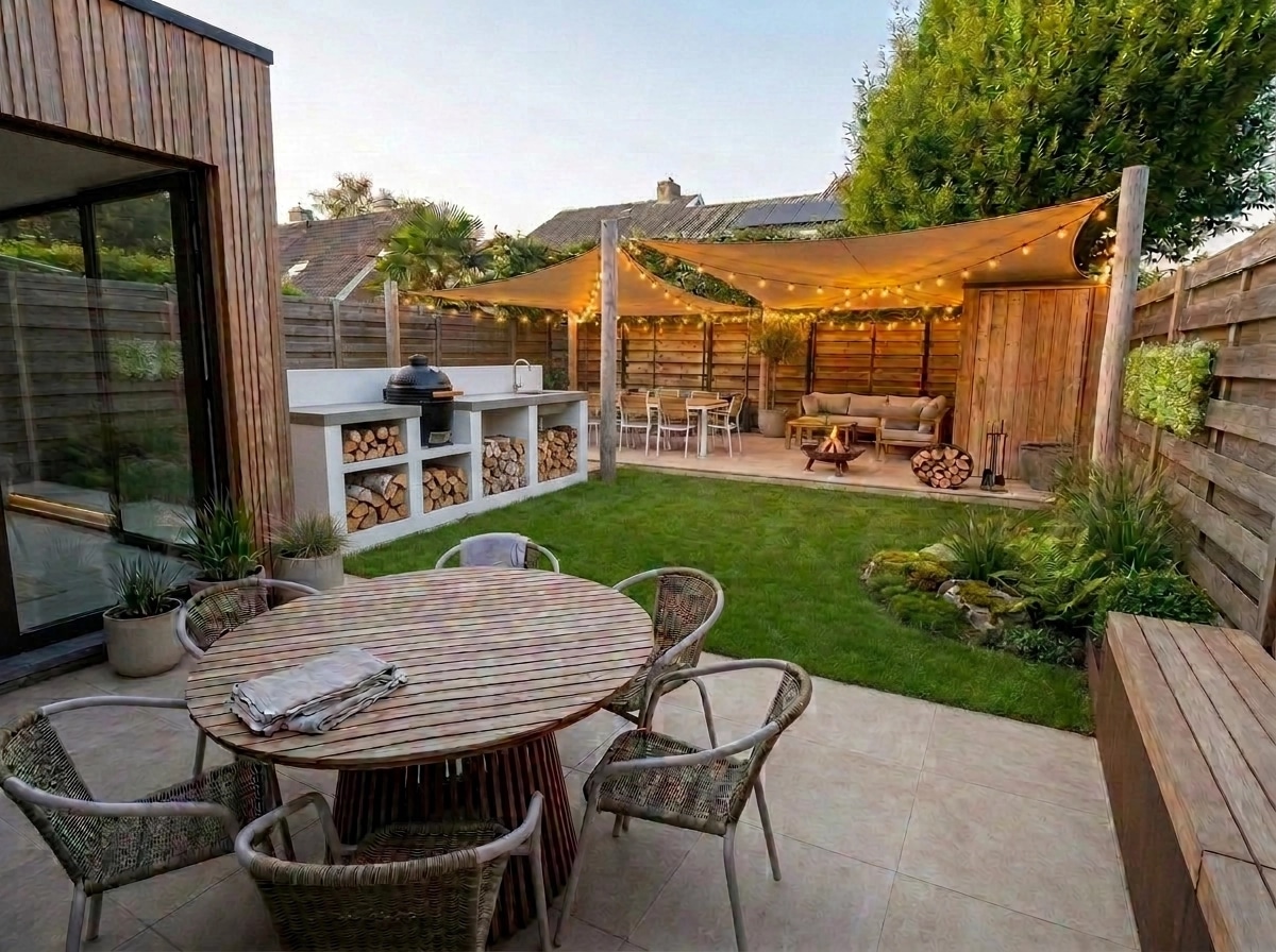 Landscape design in Scandinavian Garden style — Yard by GenRoom AI