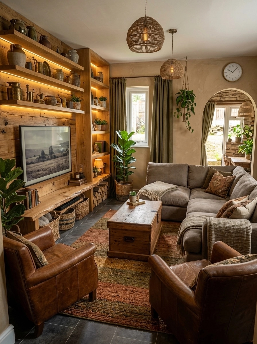 Interior design in Rustic style — Living Room by GenRoom AI